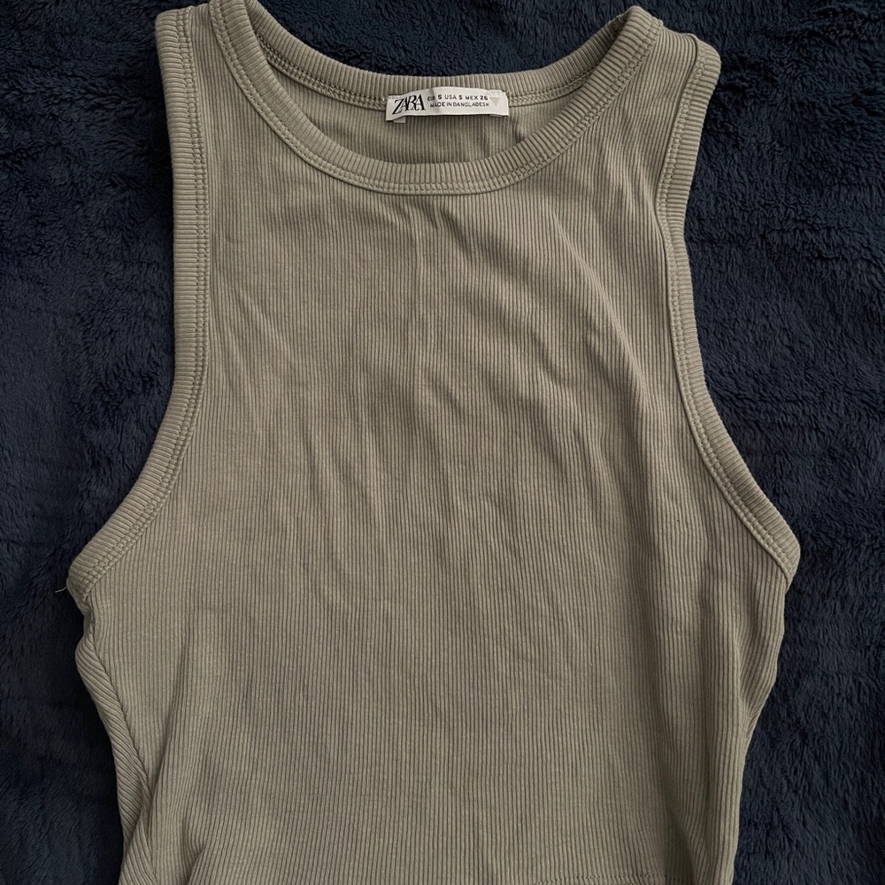 Zara navy green tank